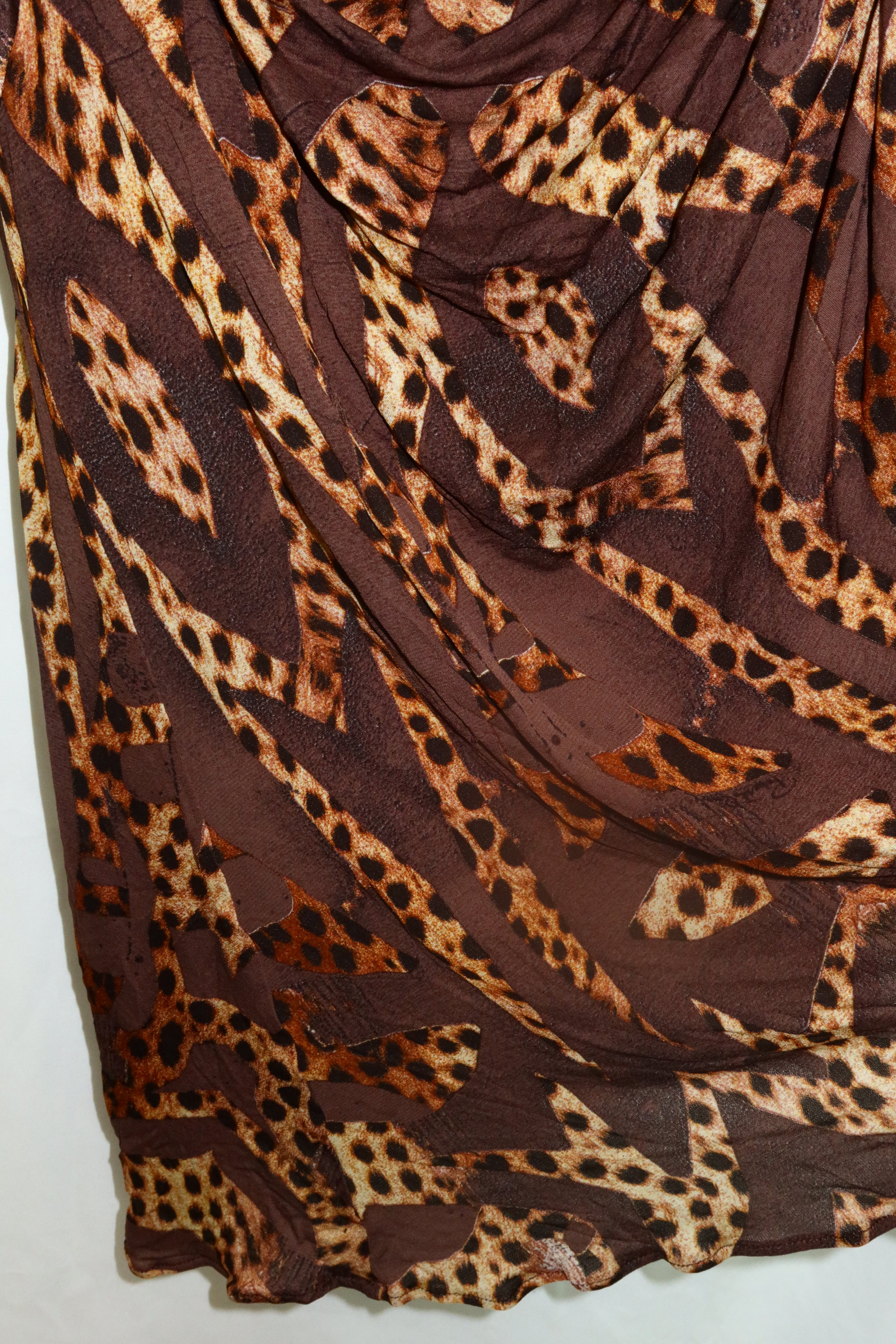 2007 ARCHIVE ROBERTO CAVALLI Distressed Leopard Dress