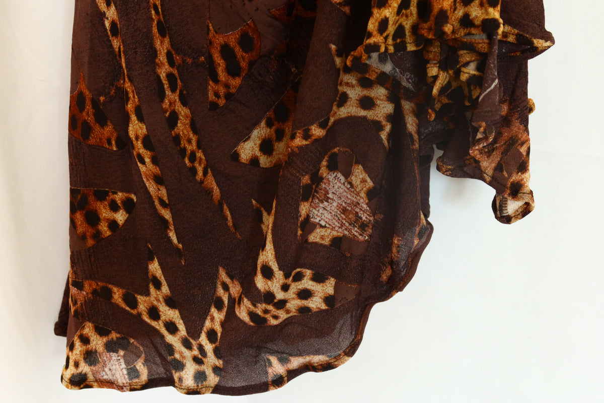 2007 ARCHIVE ROBERTO CAVALLI Distressed Leopard Dress