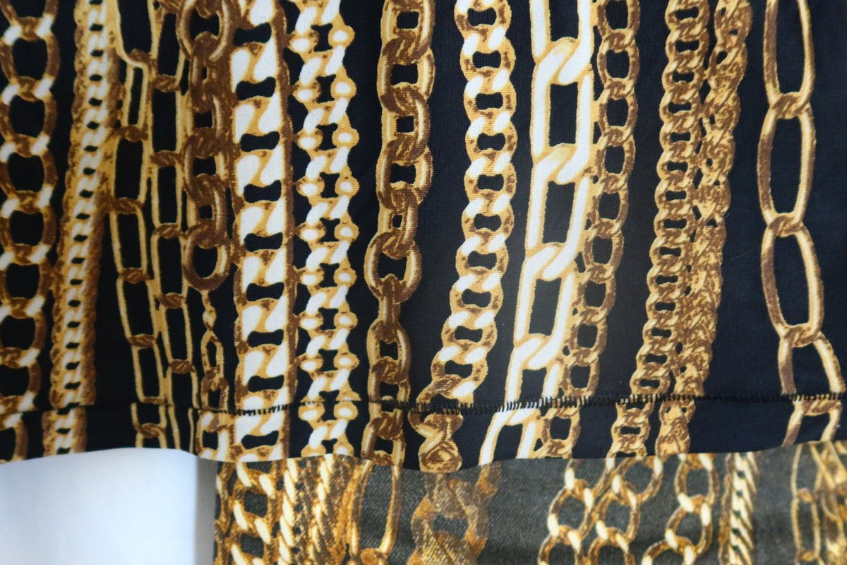 FW2003 ARCHIVE ROBERTO CAVALLI Black Chain Print Matching Set
