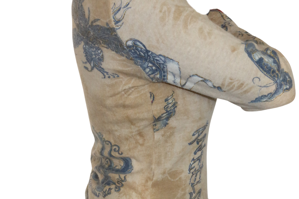 SS 2003 ROBERTO CAVALLI Tattoo Cashmere Sweater