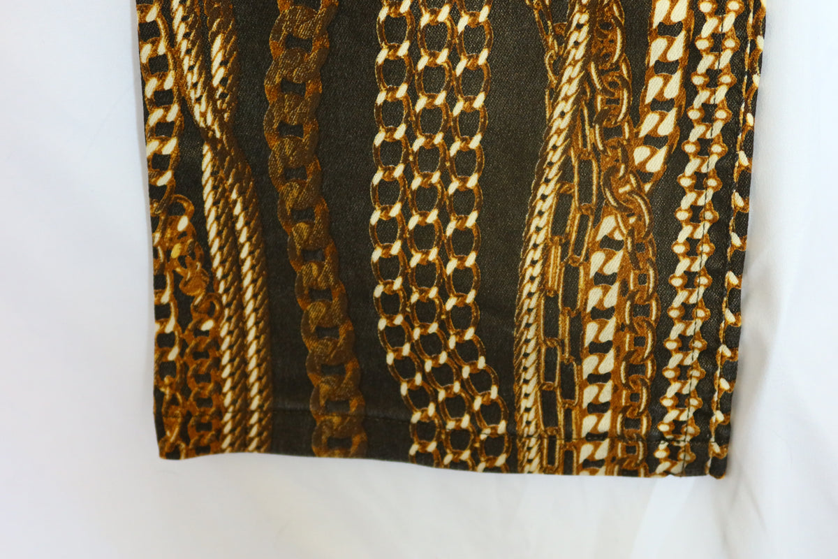 FW2003 ARCHIVE ROBERTO CAVALLI Black Chain Print Matching Set