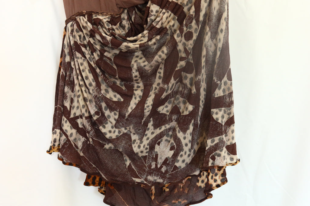 2007 ARCHIVE ROBERTO CAVALLI Distressed Leopard Dress
