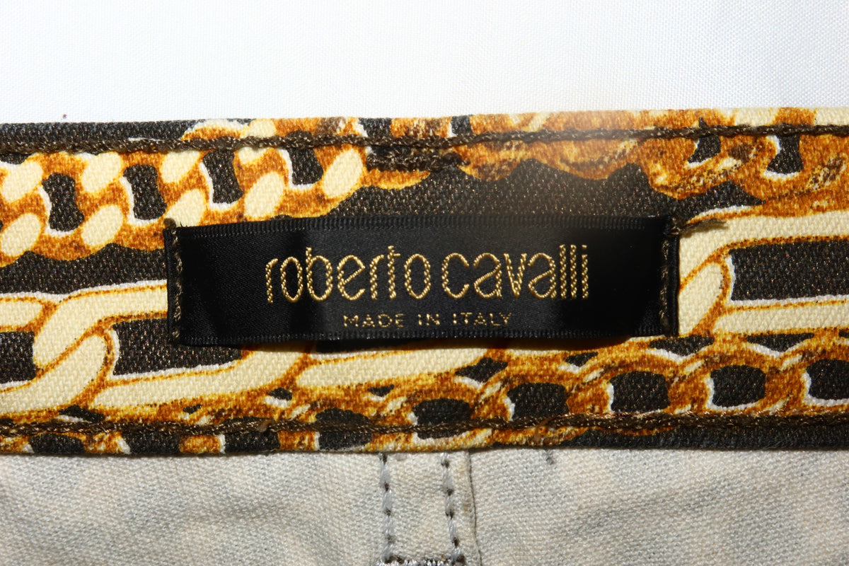 FW2003 ARCHIVE ROBERTO CAVALLI Black Chain Print Matching Set