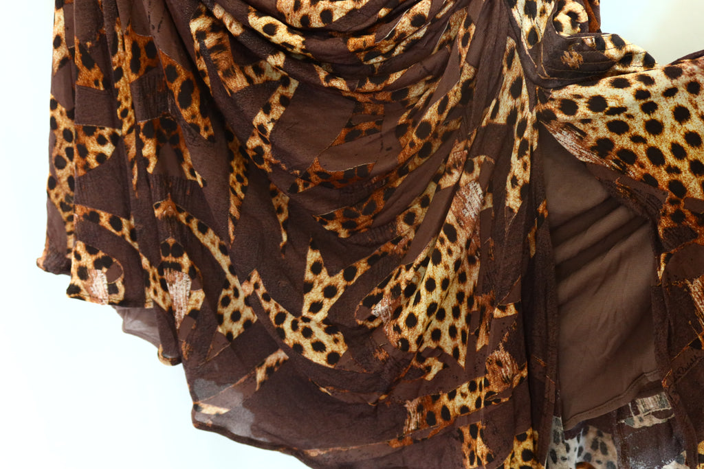 2007 ARCHIVE ROBERTO CAVALLI Distressed Leopard Dress