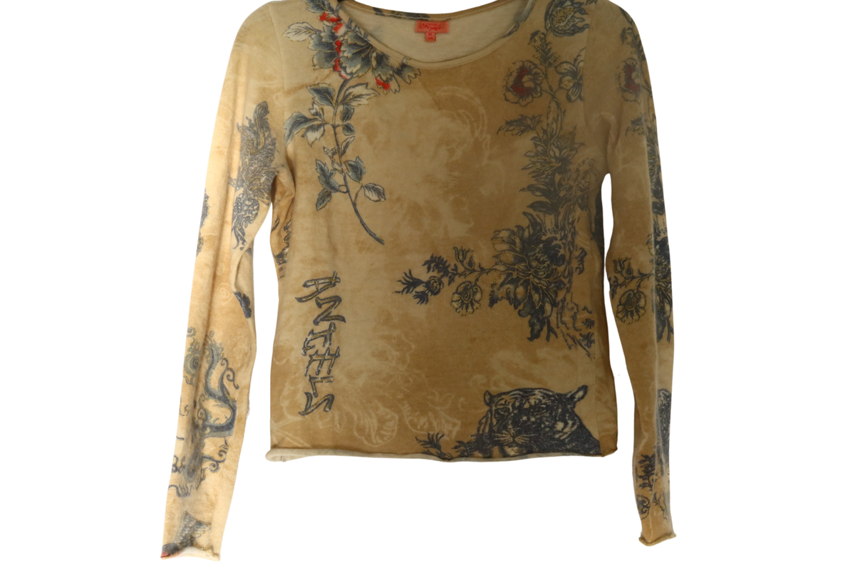SS 2003 ROBERTO CAVALLI Tattoo Cashmere Sweater
