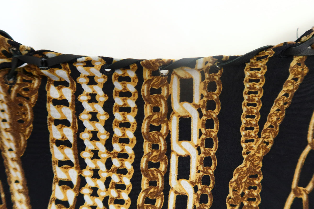 FW2003 ARCHIVE ROBERTO CAVALLI Black Chain Print Matching Set