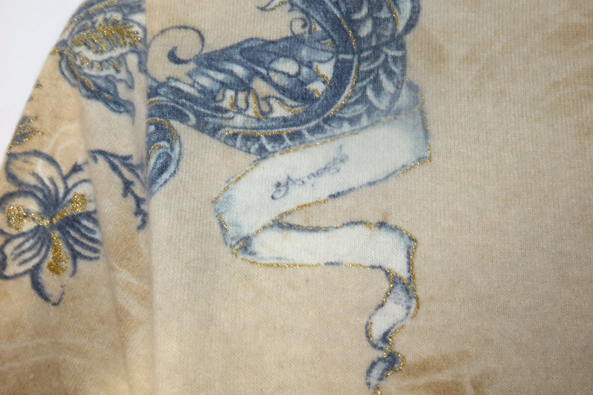 SS 2003 ROBERTO CAVALLI Tattoo Cashmere Sweater