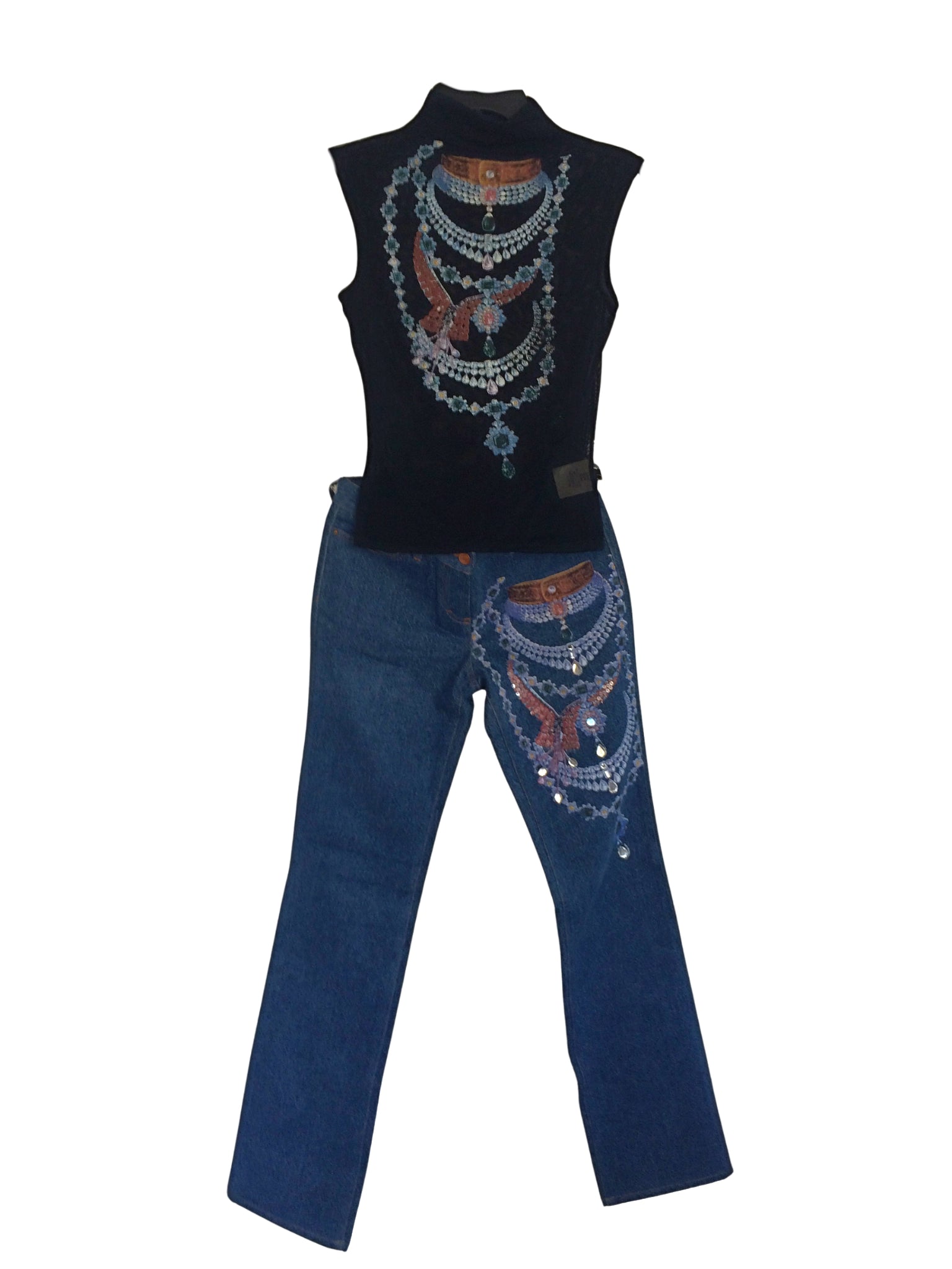 FW2003 JUST CAVALLI 'trompe-l'œil' Jewelry & Gemstone Matching Set