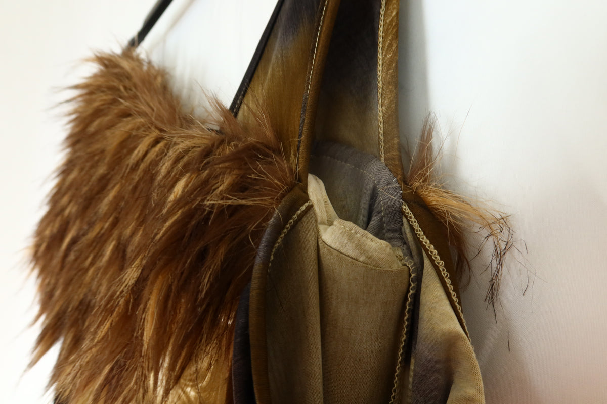 FW2005 Archive ROBERTO CAVALLI Ribbed Real Fur Trim Dress