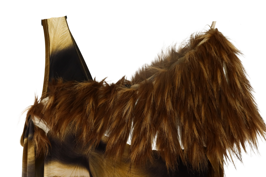 FW2005 Archive ROBERTO CAVALLI Ribbed Real Fur Trim Dress